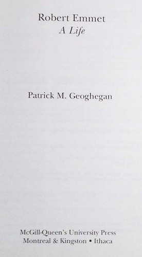 Robert Emmet:A Life Patrick M. Geoghegan HB/DJ 1st Ed. FINE/NEAR FINE - Imagen 2 de 5