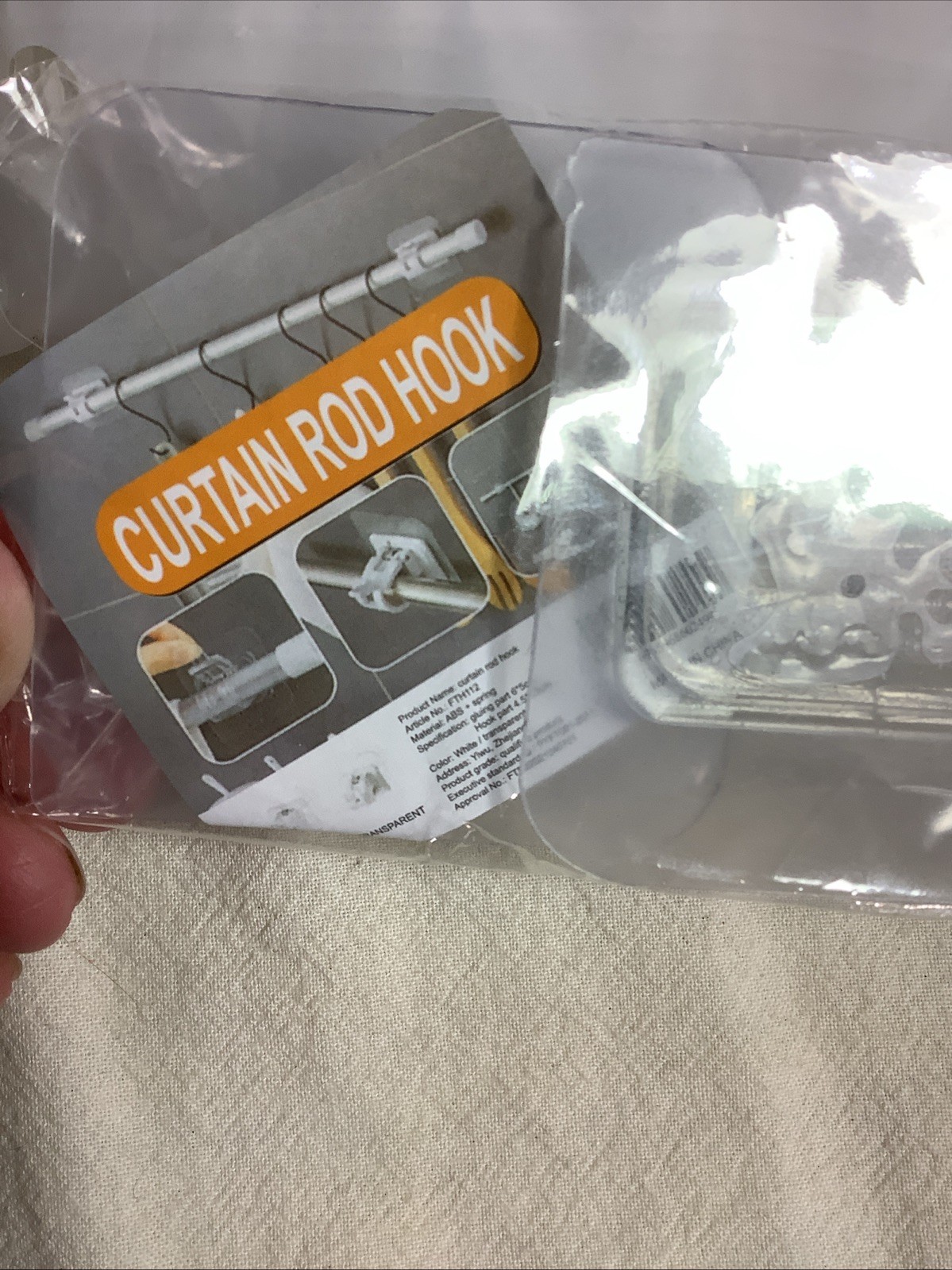 8× Nail Free Adjustable Curtain Rod Clip Brackets Self Adhesive Holder Hooks USA