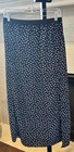 NWT Sanctuary Navy Blue Daisy Floral Midi Pull On Front Slit Slip Skirt Medium — photo 5