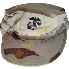 New, Vintage 1999 US Marine Corps Three Color Desert 8-Point Utility Cap, Medium