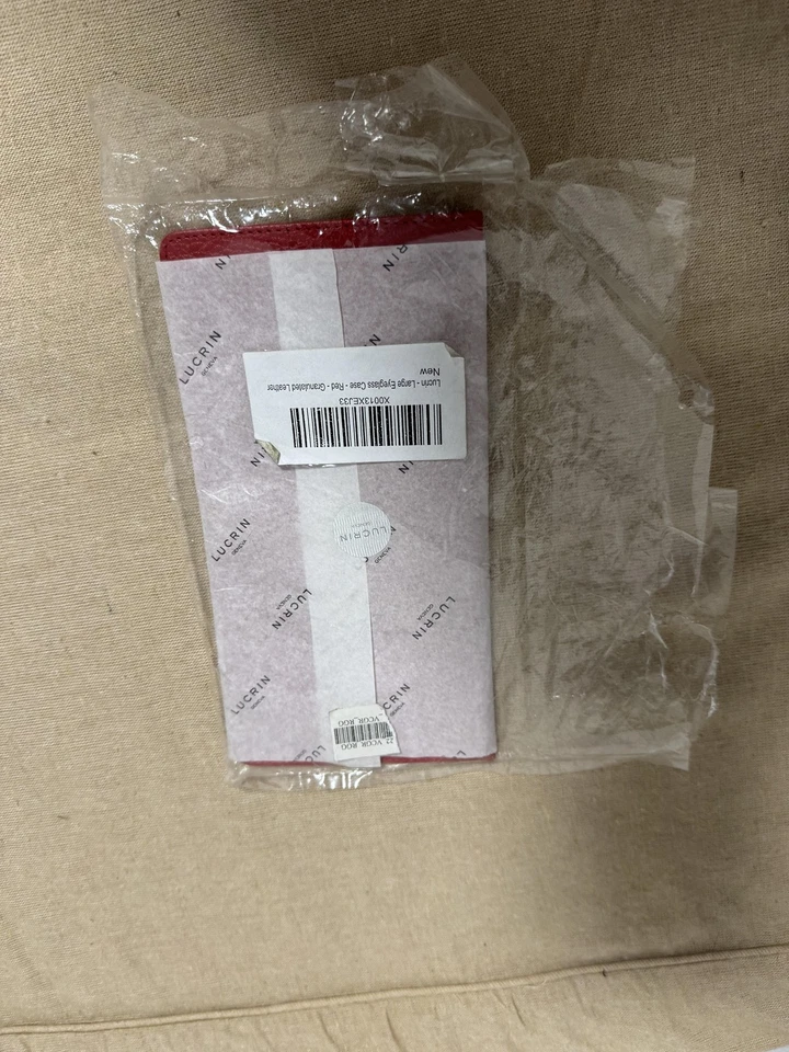 Lucrin Estuche Grande para Gafas Cuero Granulado Rojo Funda para Gafas Estuche Deslizante Nuevo Foto 3 de 4