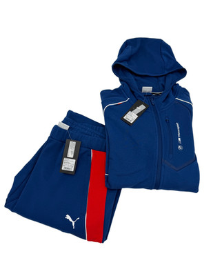 PUMA BMW M Motorsport Trainingsanzug Herren Blau Gr. L/XL Kapuze Jacke Hose Neu