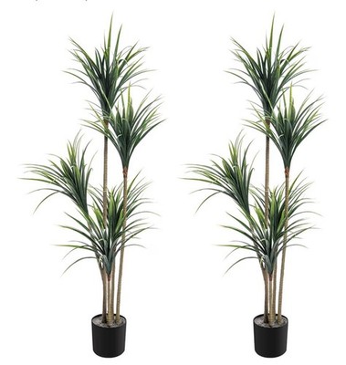 AEMRIQUE Pair 5.7 Ft Yucca Trees Artificial Plant w Nursery Pots Set Of 2