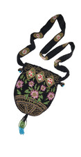 Vintage Heavily BEADED SILK Purse Shoulder Bag Wedding Bridal Glam FLAPPER Style