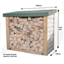 Wooden Log Store Firewood Garden Storage 34mm Thick Log Cladding 1300x740x1100