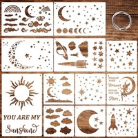 Schablonen Set 12 StüCk Mond Sterne Malerei Wiederverwendbar FüR Scrapbooking