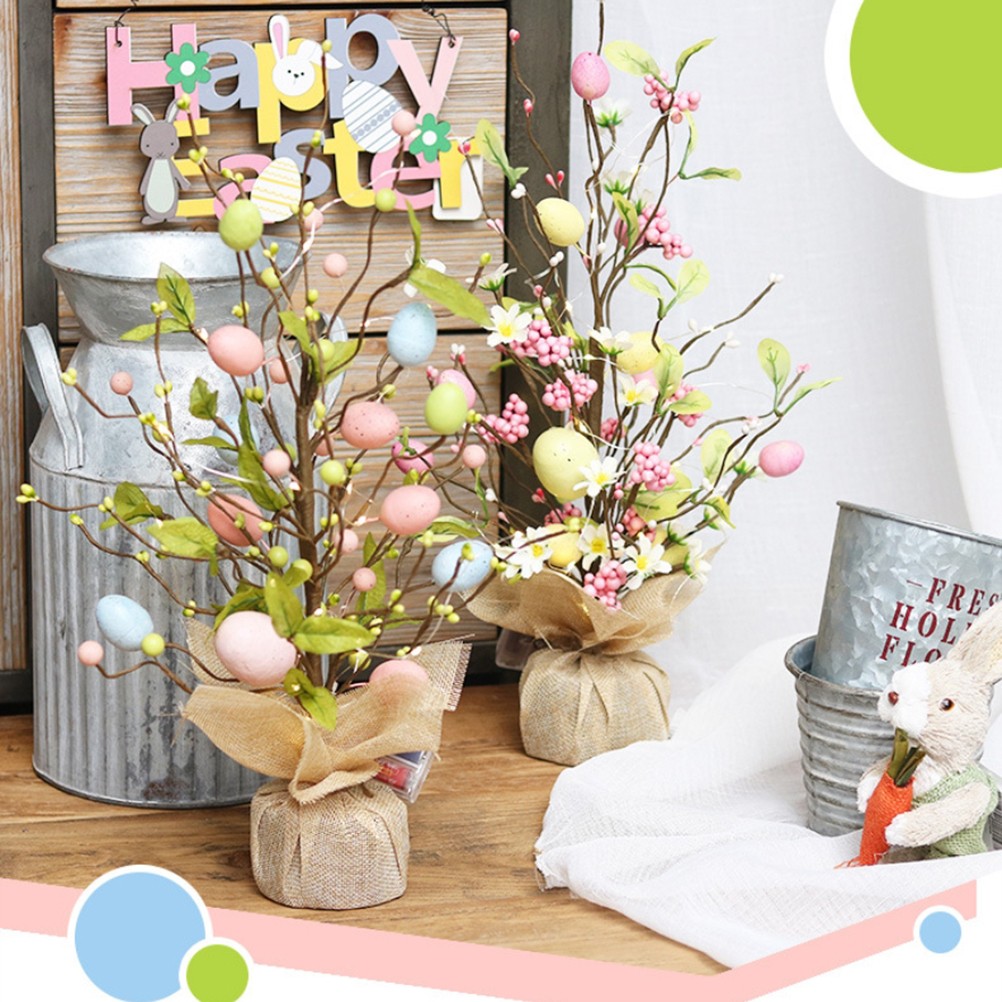 45cm LED Lights Easter Egg Decoration Tree Easter Decorations Eggs Tree Home Des