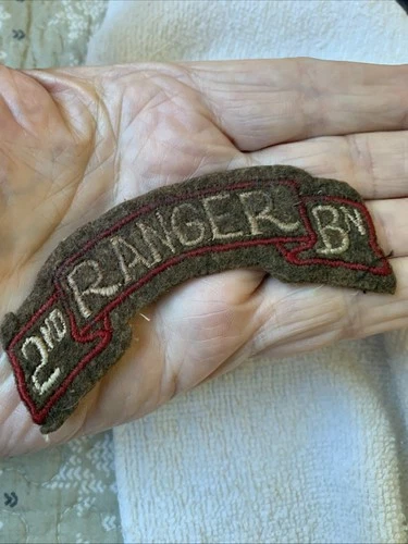 WW2 US ARMY MILITARY 2nd Ranger Battalion Scroll Patch Used Off Jacket