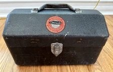 Vintage Simonsen Industrial Metal Tool Box w/Insert Tray-Streamline Quality Gray