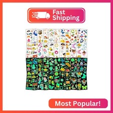 Habett Luminous Temporary Tattoos for Kids, 200 Mixed Styles Temporary Tattoos