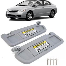 For Honda Civic 2006-2011 Gray Sun Visor Left Right Side Pair 83280snaa01zc