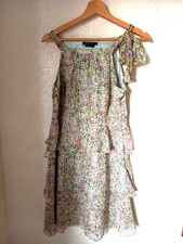 BCBGMaxAzria Women's Dress M UK 10 12 Tiered Chiffon Mini Evening Party