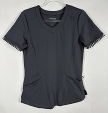 Urbane Impulse Scrub Top Womens S Dark Gray 2 Pocket V-Neck 9107 GRLK Medical