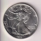 1988 WALKING LIBERTY AMERICAN EAGLE .999 FINE SILVER DOLLAR COIN 1oz. $1 USA