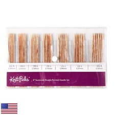 Knit Picks Sunstruck 4" Double Pointed Wood Knitting Needle Set