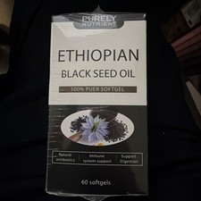 Purely Nutrient Black Seed Oil Organic Cold Pressed 60 Softgels exp 3/28