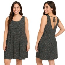 Gap Dress 2 Tall Multicolor Sleeveless Swing Tank V-Back Floral Pockets Boho NEW