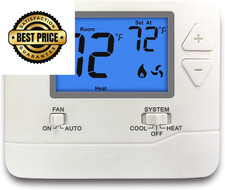 ELECTECK Non-Programmable Digital Thermostat for Home, up to 1 Heat/1 White 