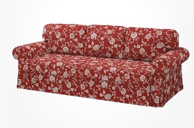 Ektorp Bezug für 3-Sitzer Schlafsofa - Virestad rot/weiß: 505.035.79 IKEA Neu