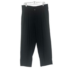 Madewell High Waist Wide Leg Trousers Black Pleated Size 12 Office Careerwear