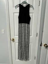 Loft Outlet Black White Racerback Maxi Dress Size Medium