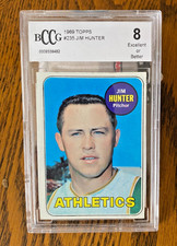 1969 Topps #235 Jim Catfish Hunter Oakland A's HOF BCCG 8