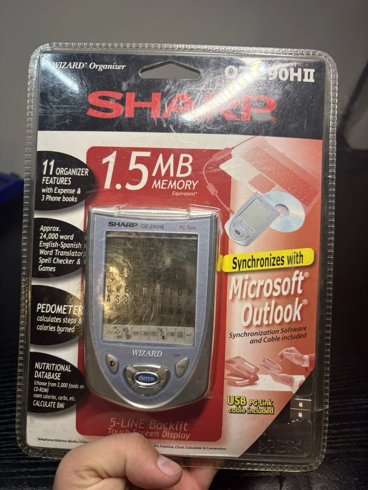 Sharp Wizard Organizer OZ-290H USB 1.5MB for Microsoft Outlook, Spell Check, NIP - Image 3 of 3