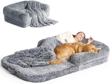 Foldable Human Dog Bed, 72"X44"X11" Orthopedic Memory Foam Human Sized Dog Bed,