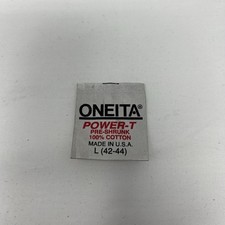 Vintage Oneita T-Shirt Tag Mens Large Power-T 100% Cotton Made In USA 90s TAG