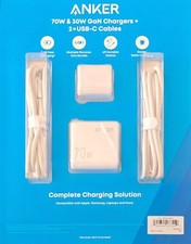 Anker 70W/30W Wall Charger Bundle Foldable Plugs 2 6ft USB C-C Cables