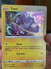 POKEMON TOXEL SWSH209 PROMO BLACK STAR COSMOS HOLO CON HD SWIRL FOTO CARTA QUASI NUOVE