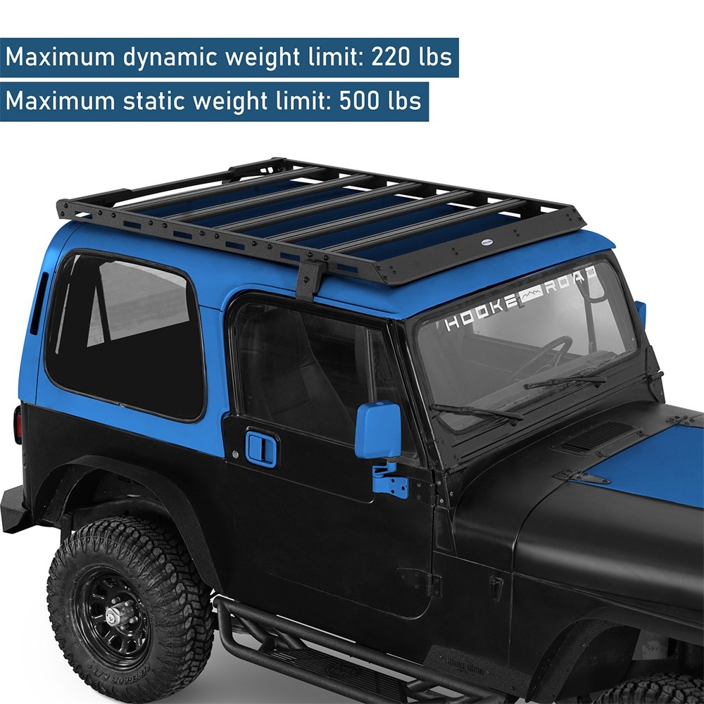 Hooke Road Roof Rack Cargo Basket Carrier For 1987-1995 Jeep Wrangler YJ Hardtop thumbnail 4
