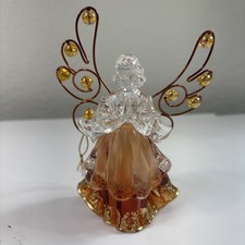Vtg Acrylic Angel Christmas Keepsakes Ornament Table Decoration 4.5&rdquo;