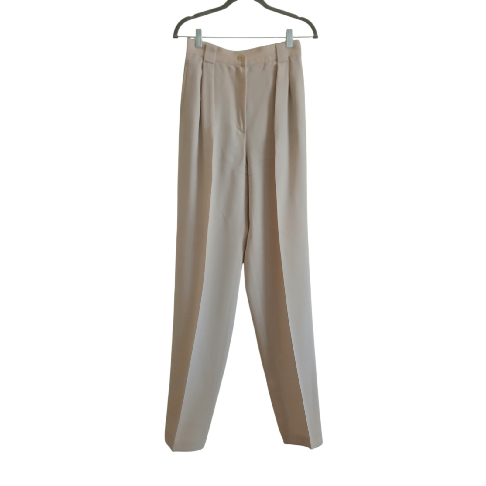 GIORGIO ARMANI Le Collezioni 100% Wool Lightweight Pleated Pants Women’s 6 Cream