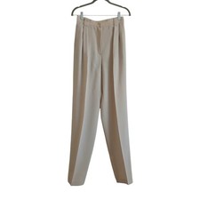 GIORGIO ARMANI Le Collezioni 100 Wool Lightweight Pleated Pants Women  s 6 Cream