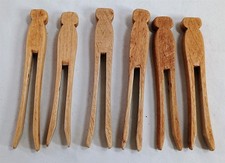 Vintage Primitive Wooden Clothespin Lot Wood