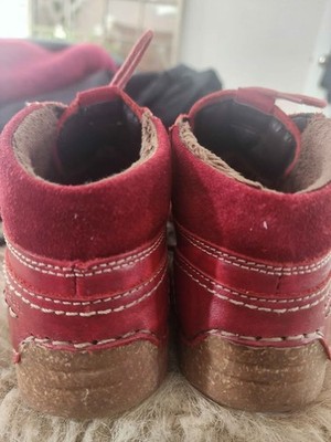Josef Seidel size 39 red leather made in Germany ankle lace up boot