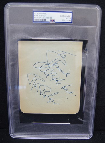 RAY BOLGER 1904-1987 Autographed Album Page PSA/DNA Authentic Scarecrow Of Oz