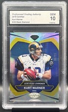 2018 Panini Certified Kurt Warner Black Diamonds Mirror #/25 Rams PGA 10 GEM MT