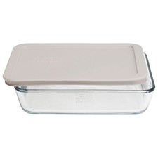 Pyrex 7210 3-Cup Glass Dish 7210-PC Warm Stone Gray Food Storage Lid