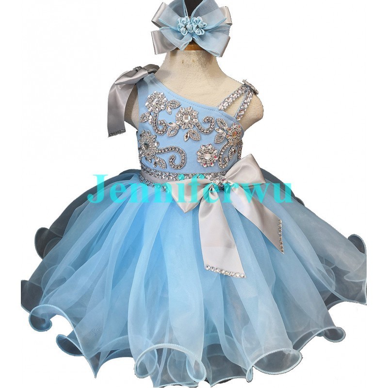 Jenniferwu Baby Girl Pageant Dress Handmade Beaded Dresses 12-18M