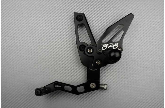 Commandes reculées Triumph Speed Triple 1050 bleu de 2011 à 2016 kit complet AVDB - 4