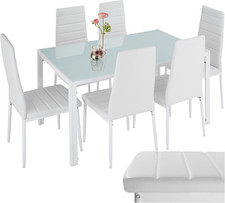 ® Set Di Mobili per Sala Da Pranzo, 6 Sedie in Similpelle Resistente, Tavolo Con