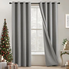 COSVIYA 100% Blackout Dove Grey 52"W x 84"L (Pack of 2), 