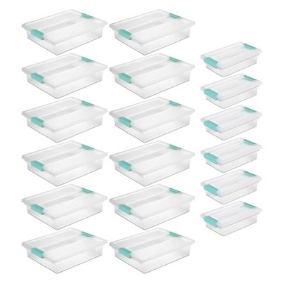 Sterilite Large Clip Storage Box, 12 Pack, and Small Clip Storage Box, 6 Pack