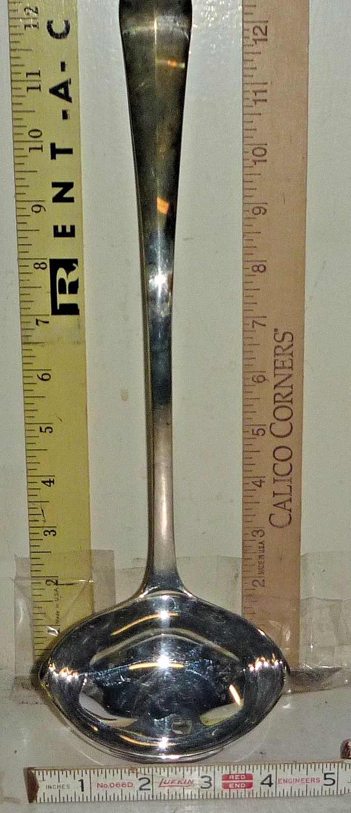 Vtg Gerity G48 Silver Plate Double Spout Notch Back Soup/Punch Ladle ~13"L