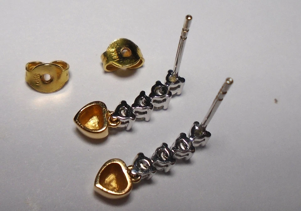 18ct gold  Diamond drop earrings - Image 4 of 4