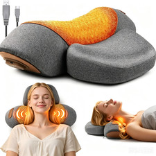3-In-1 Neck Massager Pillow With Vibration Heating Traction Therapy Pain Relief