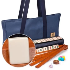 American Mahjong Sapphire Blue 166-Tile Rack/Pusher Soft Case FX-AM005-A New