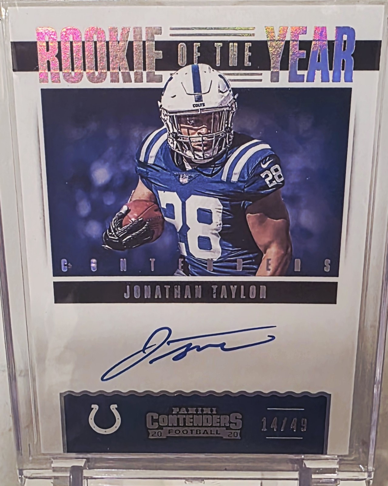 2020 Panini Contenders Rookie Of The Year Jonathan Taylor #RYA-JTA Auto /49